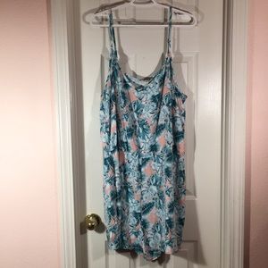 FOREVER 21 Plus 3X Romper Jumpsuit Tropical Palm
